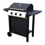 Happy Garden - Barbecue Gaz Hawaï - 3 Brûleurs 8,4 KW Butane/Propane - 2 Tablettes - Garanti 2 Ans