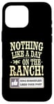 iPhone 16 Pro Max Day On The Ranch, Funny Cowboy Rancher Horsefly Joke Case