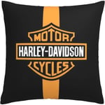 Mjuka kuddfodral Örngott,tapeter Hd Logotyp Harley Davidson Dekorativt Stort fyrkantigt Tvättbart kuddfodral för vardagsrum, soffa, sovrum,