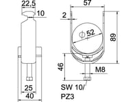 Obo Bs-H1-K-52 Ft U-Klämma 2056 46-52Mm Varmförzinkad 1186249 100 (1186249)