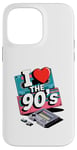 Coque pour iPhone 14 Pro Max I Love The 90's Cassette Player Music Tape Recorder