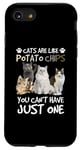 Coque pour iPhone SE (2020) / 7 / 8 Cats Are Like Potato Chips You can not have just one funny