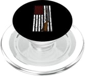 Drapeau américain pour tir aux pigeons d'argile – Fusil de chasse et cartouche PopSockets PopGrip pour MagSafe