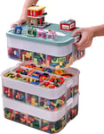 Storage Boxes with Lids 3-Layer Stackable Organizer for Lego Toys Crafts Puzzles