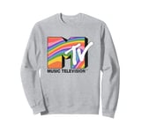 MTV Music Television Rainbow Retro Big Chest Logo Sweatshirt