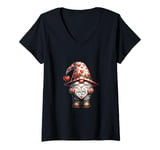 Womens Unique Valentines Gnome Pun Funny Saying For Valentines Day V-Neck T-Shirt