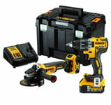 Työkalusarja DeWalt DCK2020P2T-QW (DCG405 + DCD791); 18 V; 2x5,0 Ah akku