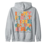 In My First Time Grandma Era Groovy 1st Time Grandma Cute Zip Hoodie