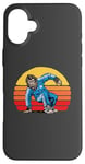 Coque pour iPhone 16 Plus Break Dancing Sasquatch B-Boy Bigfoot Dancer 80s Sunset