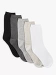 John Lewis Ankle Socks, Pack of 5, Multi