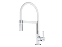 Franke 115.0626.088 Lina semi-pro - Chrome/White Tap for Kitchen Sinks with a Pull-Out spout and Spray Function semi-pro-chrome/white-115.0626