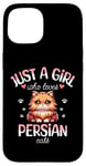 Coque pour iPhone 15 Fille Qui Aime Les Chats Persans Adore Chat Persan