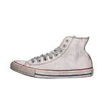 CONVERSE Men's Chuck Taylor All Star Leather LTD Sneaker, White Grey Black, 3 UK