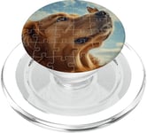 Golden Retriever Puzzle photo de la nature Chien et papillon PopSockets PopGrip pour MagSafe