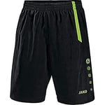 Jako Short de Football pour Enfant, Taille 152, Noir/Vert Fluo