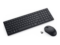 Dell Silent Keyboard And Mouse Km555 - Sats Med Tangentbord Och Mus - Trådlös - 2.4 Ghz, Bluetooth 5.1 - Qwerty - Isländsk - Svart - Med 3 Års Avancerad Utbytesservice