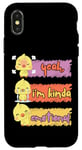 Coque pour iPhone X/XS Yeah I'm Kinda Emotional Duck Kids Funny Emotional Chicken