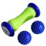 3PCS Spiky Foot Roller Massage Ball Ball Yoga Block Fitness Exercice Pilates Mousse Mousse Rouleau Corps Relax Relax Release De Relef Back Massager (Color : Blue)