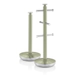 Swan Retro Towel Pole and Mug Tree Set Green