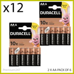 12 X DURACELL AA DURALOCK POWER ALKALINE BATTERIES LR6 MN1500  EXPIRY 2026