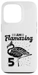 Coque pour iPhone 13 Pro I am Flamazing Fête d'anniversaire Flamant rose 5 ans