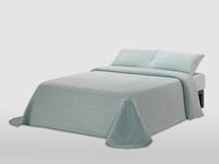 MANTAS MORA - Couvre-lit Jacquard Coton recyclé combiné Toucher Naturel léger et Respirant Design N16, 235 x 270 cm, Aqua