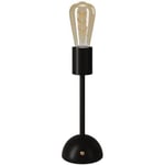 creative cables - Lampe portative et rechargeable Cabless02 avec ampoule globo Edison dorée - Avec ampoule, Noir