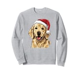 Golden Retriever Santa Hat Christmas Dog Lovers Gift Mom Dad Sweatshirt