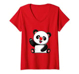 Womens Cute Red Panda Nose Funny Day Kids V-Neck T-Shirt