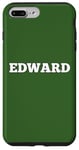 Coque pour iPhone 7 Plus/8 Plus Étiquette Edward avec grand texte blanc personnalisable au dos assorti