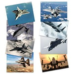 Military SR-71 Blackbird F-15 Eagle F-16 Falcon F-18 Hornet F-22 Raptor Fighters Navy Wall Art Poster Pack of 8 Militaire Aigle Combattant Marine Mur Affiche