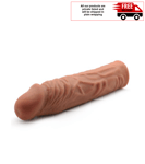 Penis Extension Sleeve Tan Brown Skin Tone Realistic Cock Sheath Girth Length