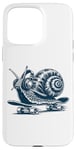 iPhone 15 Pro Max Snail Skating wearing Headphone Audiobook Music Lover Case