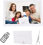 L.BAN 17-Inch Digital Photo Frame, Video Advertising Player with Motion Sensor And Remote Control, 16:9 Widescreen LED Screen Electronic Photo Album,White