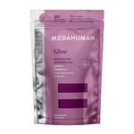 MEDAHUMAN Glow Mushroom & Adaptogen Superblend Powder, with Tremella Mushroom, Vitamin E, Biotin and Aloe Vera, to Promote Glowy Skin & Boost Collagen, Raspberry Flavour 1 x 150g