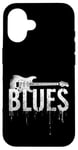 Coque pour iPhone 16 Musique Blues pour guitare électrique vieilli