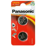 Panasonic CR2016 DL2016 BR2016 3V Lithium Coin Cell Batteries x 2 *Long Expiry*