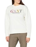 Gant Women's D1. Color Graphic C-Neck Sweat Pullover Sweater, Evening Blue, S