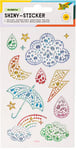 folia Shiny Rainbow, 13 Stickers, Made of Colourful Rhinestones, in Different Designs, Easy to Peel Off The Film, One Size