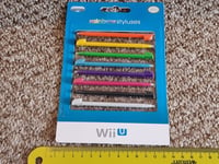 NINTENDO WII U OFFICIAL GAMEPAD RAINBOW STYLUS ACCESSORY SET BRAND NEW 8 PEN LOT