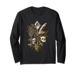 Crystal skull and key motif - Goblincore Long Sleeve T-Shirt