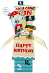 Clever Cube Amazing Son Pirate Pals Ahoy! Birthday Pop Up Greeting Card