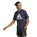 adidas Men's Essentials Single Jersey Big Logo Tee (Plus Size), Legend Ink/White, M Extra Tall