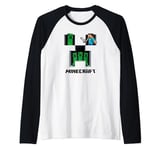 Minecraft Creeper Hollow Windowed Steve Raglan Baseball Tee