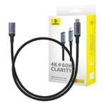 USB-C jatkojohto 10Gbps 0.5m, musta