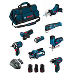 Bosch - Kit BMKB8-28DD3 (GSR12V-15+GDR12V-105+GWS12V-76+GST12V-70+GOP12V-28+GSA12V-14+GLI12V-80+GHO12V-20+3x2,0Ah+GAL1230CV+HDBAG)