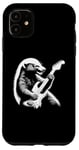 Coque pour iPhone 11 Honey Badger Jouant Guitare Électrique Rock Star Guitariste