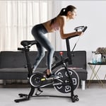 Exercise Training Bike Indoor Cycling Bicycle Workout Trainer LCD Monitor Black