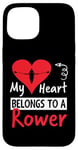 Coque pour iPhone 15 Valentines Day Design - My Heart Belongs to a Rower