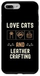 Coque pour iPhone 7 Plus/8 Plus Chats amoureux des chats et chatons en cuir pour hommes et femmes